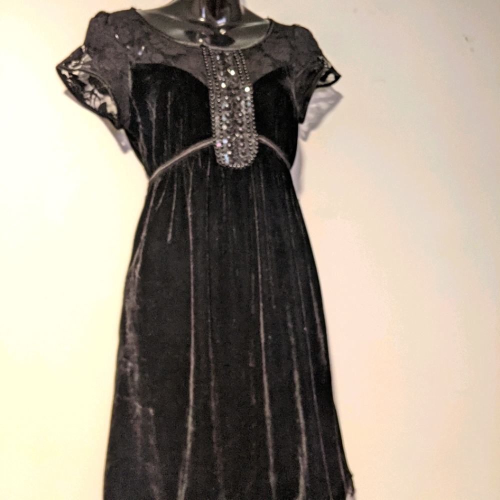 Vintage black velvet dress